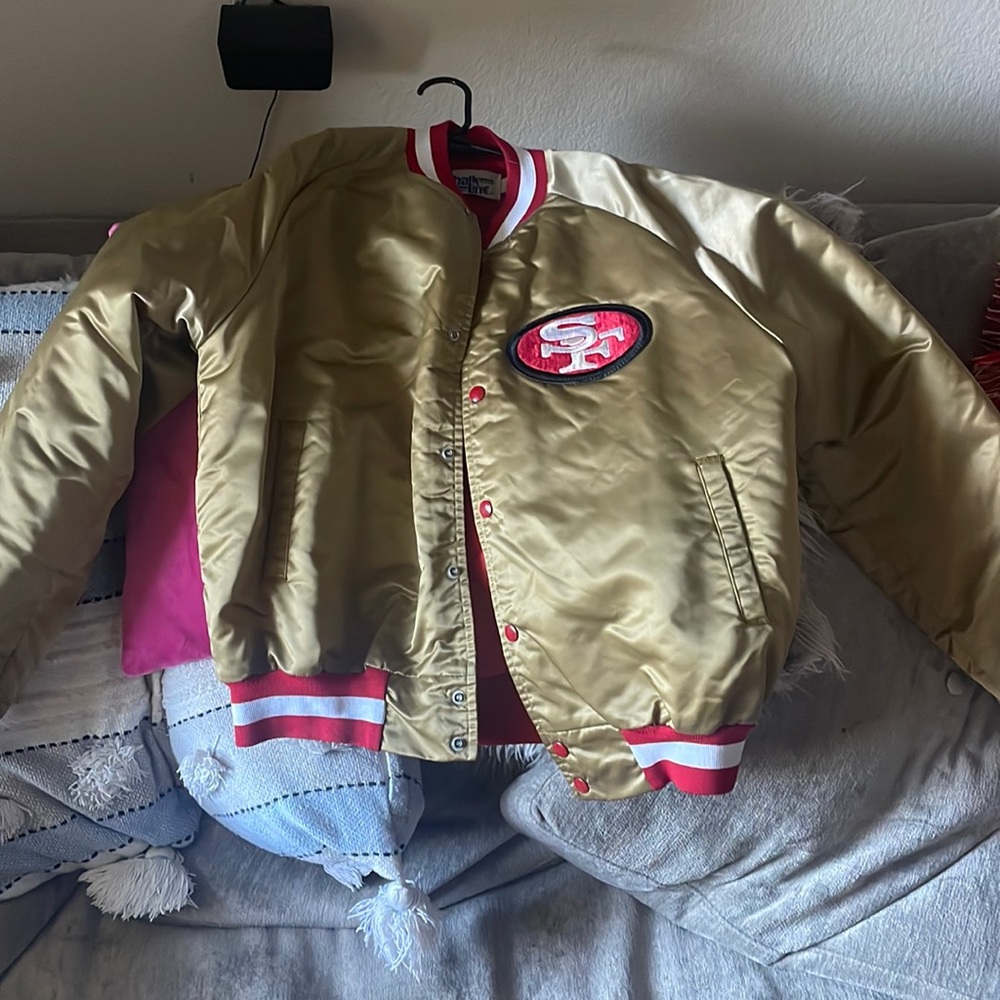 49ers vintage puff jacket and scarf